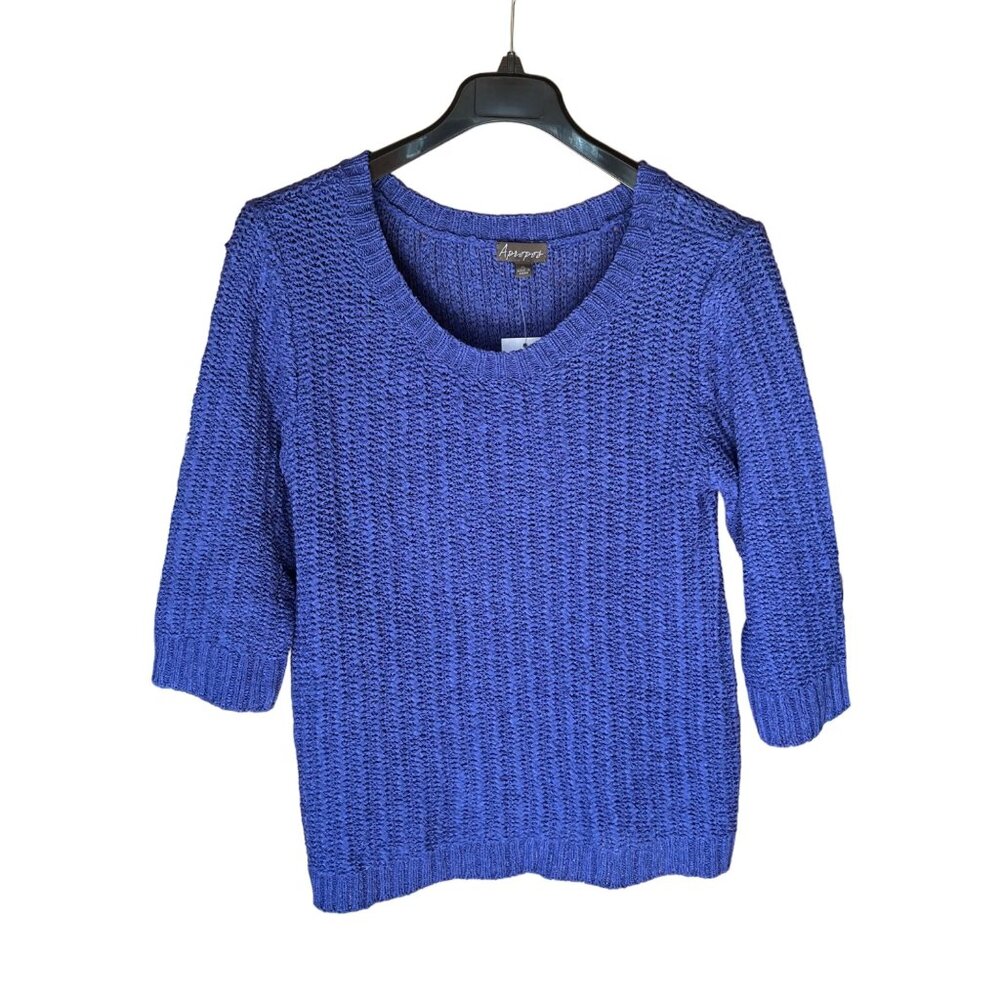 Apropos Womens‎ Loose Knit Pullover Sweater Solid Blue Sweater Size XL - NWT